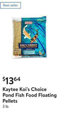 Walmart Kaytee koi's choice pond fish food floating pellets offer
