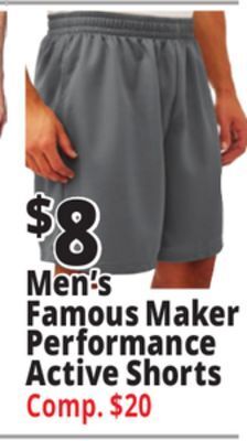 Ocean State Job Lot Men's famous maker performance active shorts offer