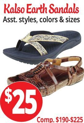 Ocean State Job Lot Kalso earth sandals offer