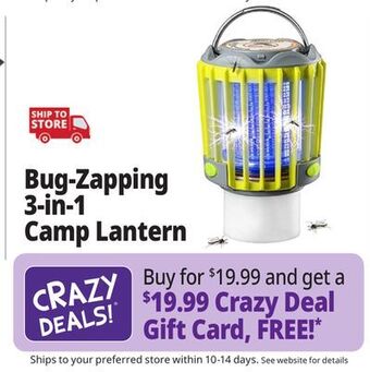 Ocean State Job Lot Bug-zapping 3-in-1 camp lantern offer