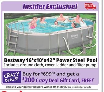 Ocean State Job Lot Bestway 16'x10'x42 power steel pool offer