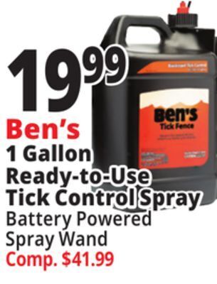 Ocean State Job Lot Ben's 1 gallon ready-to-use tick control spray offer