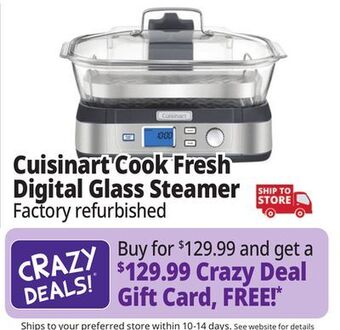 Ocean State Job Lot Cuisinart cook fresh digital glass steamer (certified refurbished) offer