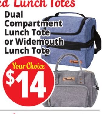 Ocean State Job Lot Pomelo dual compartment insulated lunch tote offer