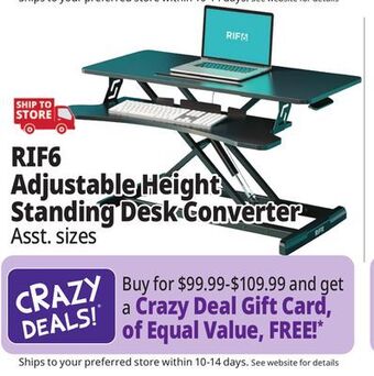 Ocean State Job Lot Rif6 adjustable height standing desk converter offer