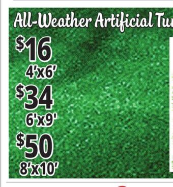 Ocean State Job Lot All-weather artificial turf offer