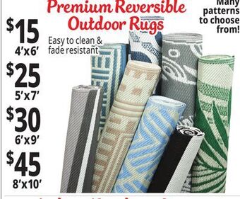 Ocean State Job Lot Premium reversible outdoor rugs offer