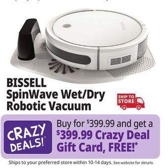 Ocean State Job Lot Bissell spinwave wet/dry robotic vacuum offer