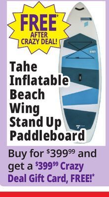 Ocean State Job Lot Tahe 11' inflatable beach wing stand up paddleboard offer