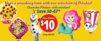 Ocean State Job Lot Character pinatas - wide selection! offer