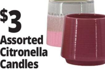Ocean State Job Lot Assorted citronella candles offer