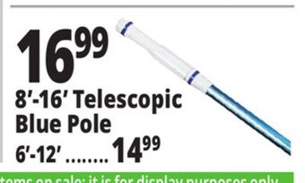Ocean State Job Lot 8'-16' telescopic blue pole offer