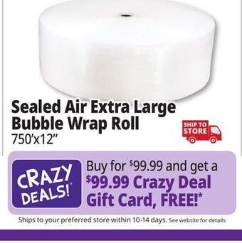 Ocean State Job Lot Sealed air extra large 750 ft. bubble wrap roll offer