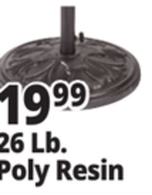 Ocean State Job Lot Polyresin umbrella base, 26 lbs offer