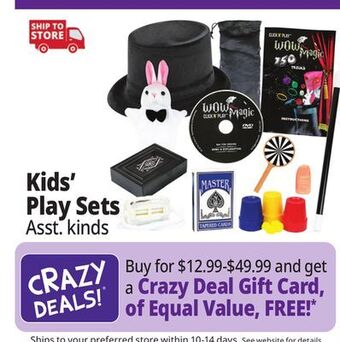 Ocean State Job Lot Kids' play sets offer