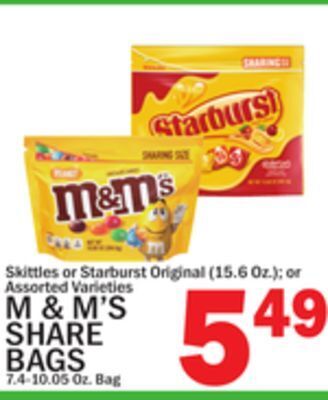C Town M & m' s share bags 7.4-10.05 oz. bag offer