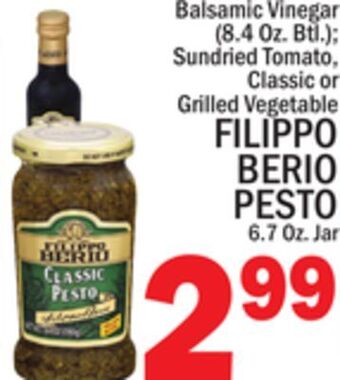 C Town Filippo berio pesto 6.7 oz. jar offer