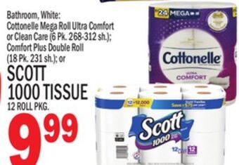 C Town Scott 1000 tissue 12 roll pkg. offer