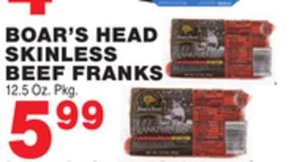 Bravo Supermarkets Boar's head skinless beef franks offer