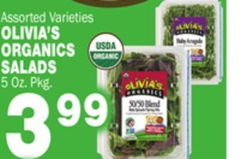Bravo Supermarkets Olivia's organics salads offer