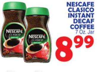 Bravo Supermarkets Nescafe clasico instant decaf coffee offer