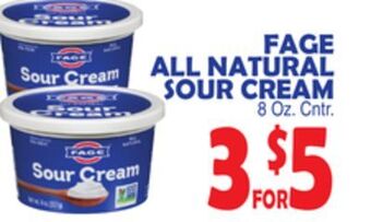 Bravo Supermarkets Fage all natural sour cream offer