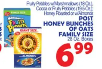 Bravo Supermarkets Post honey bunches of oats family size 28 oz. boxes offer