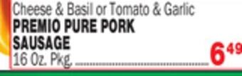 Bravo Supermarkets Premio pure pork sausage offer