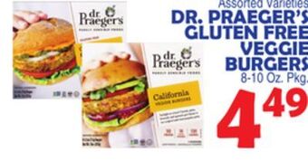 Bravo Supermarkets Dr. praeger's gluten free veggie burgers offer