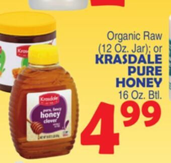 Bravo Supermarkets Krasdale pure honey, 16 oz. btl offer