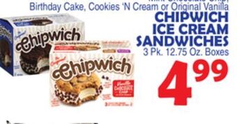 Bravo Supermarkets Chipwich ice cream sandwiches offer