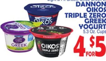 Bravo Supermarkets Dannon oikos triple zero greek yogurt offer