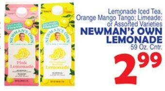 Bravo Supermarkets Newman's own lemonade offer
