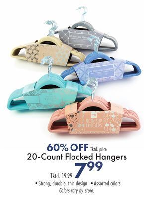 Boscov's 20-count flocked hangers offer