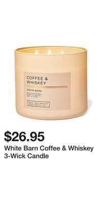 Bath & Body Works White barn coffee & whiskey 3-wick candle offer