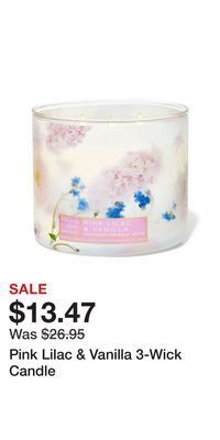 Bath & Body Works Pink lilac & vanilla 3-wick candle offer