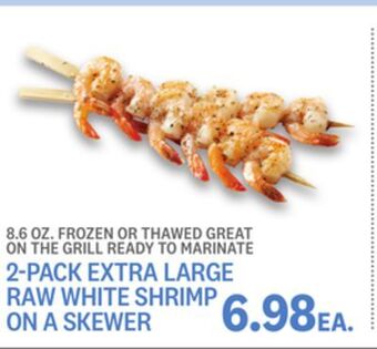 Kings Food Markets 2-pack extra large raw white shrimp on a skewer offer