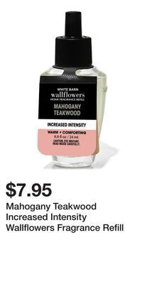 Bath & Body Works Mahogany teakwood increased intensity wallflowers fragrance refill offer