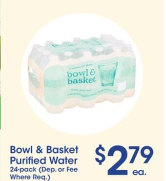 Price Rite Bowl & basket purified water 24-pack offer