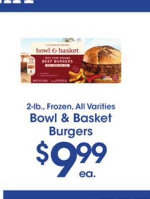 Price Rite Bowl & basket burgers offer