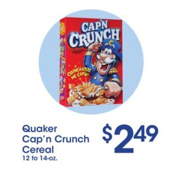 Price Rite Quaker cap'n crunch cereal offer
