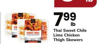 ACME Thai sweet chile lime chicken thigh skewers offer