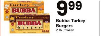 ACME Bubba turkey burgers offer