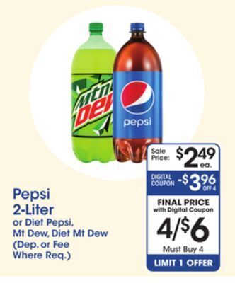 Price Rite Pepsi 2-liter offer