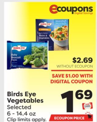 Weis Markets Birds eye vegetables offer