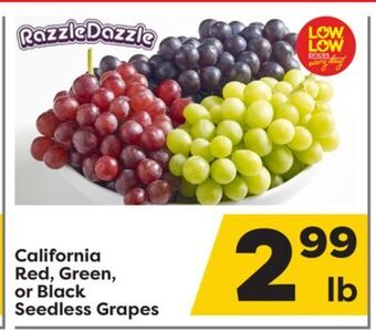 Weis Markets California red, green, or black seedless grapes offer