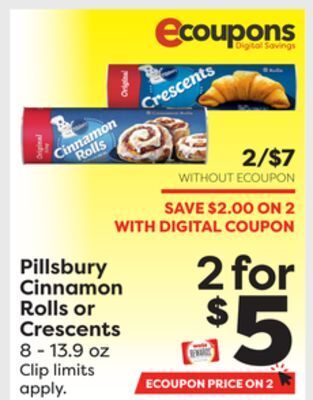 Weis Markets Pillsbury cinnamon rolls or crescents offer
