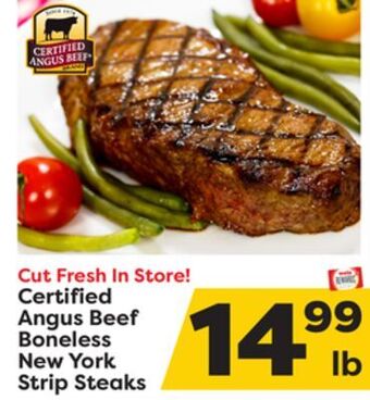 Weis Markets Certified angus beef boneless new york strip steaks offer