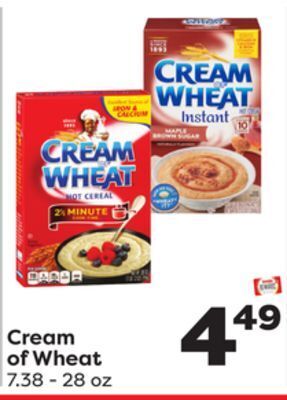 Weis Markets Cream of wheat offer
