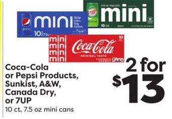 Weis Markets Coca-cola or pepsi products, sunkist, a & w, canada dry, or 7up offer
